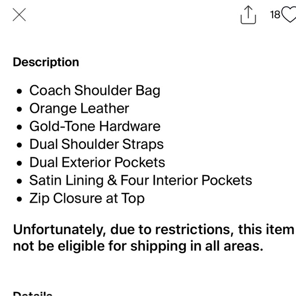 Coach Red/Orange and Brown Leather Shoulder Bag - Picture 10 of 12